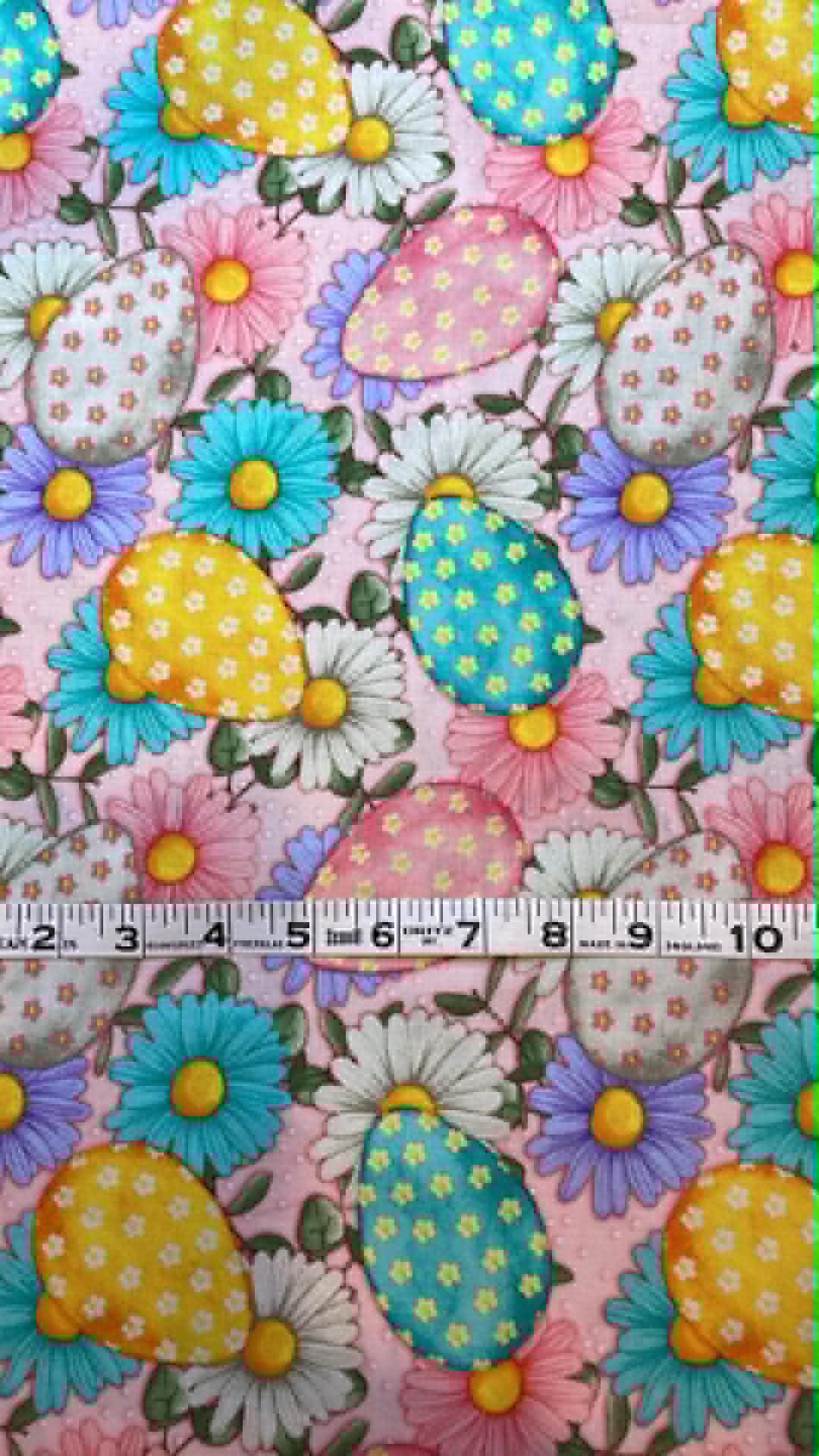 Spring Eggs. Easter fabric. Sold by the 1/2 yard.