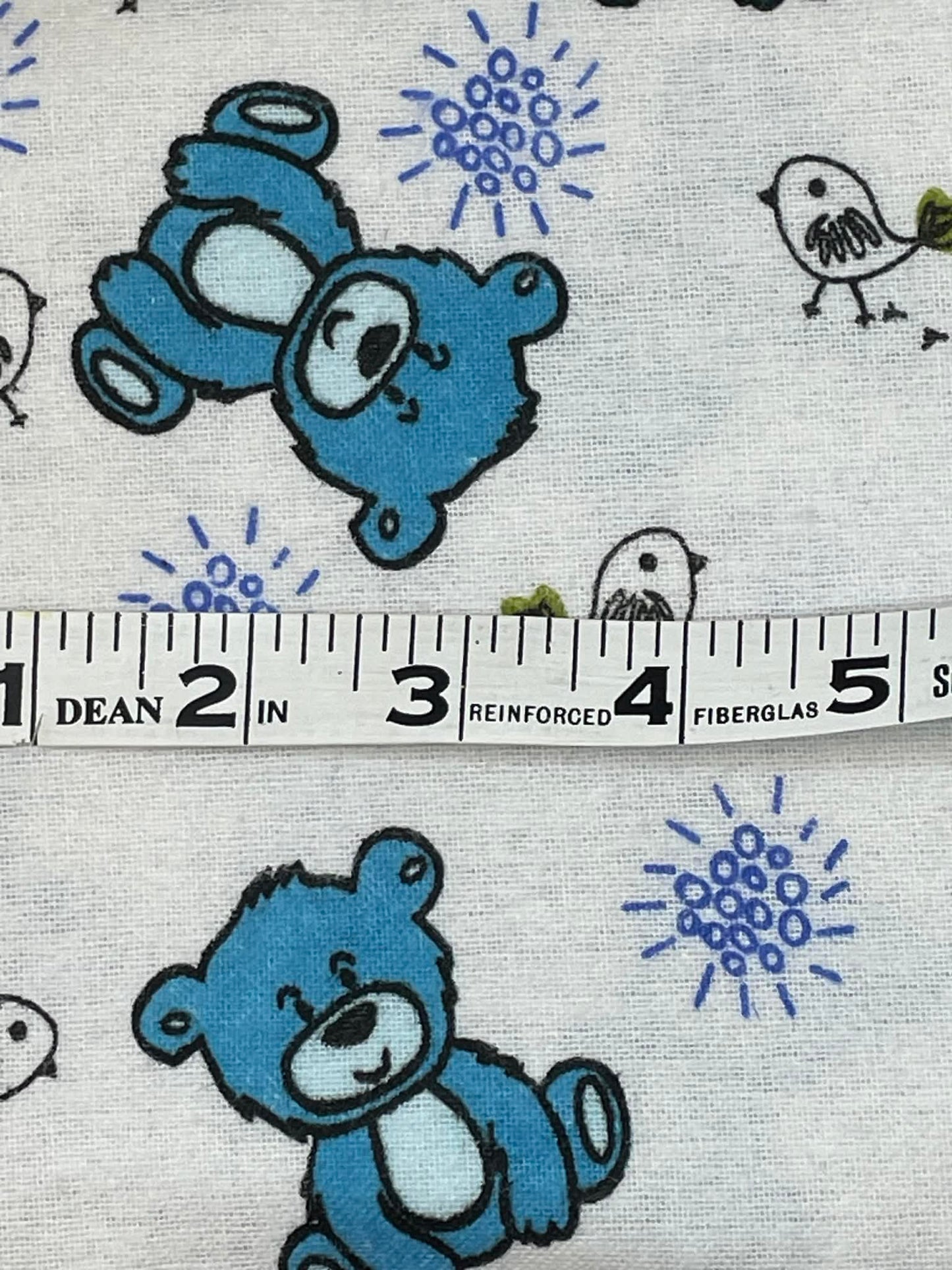 Flannel Bears on white background. Sold by the half yard.