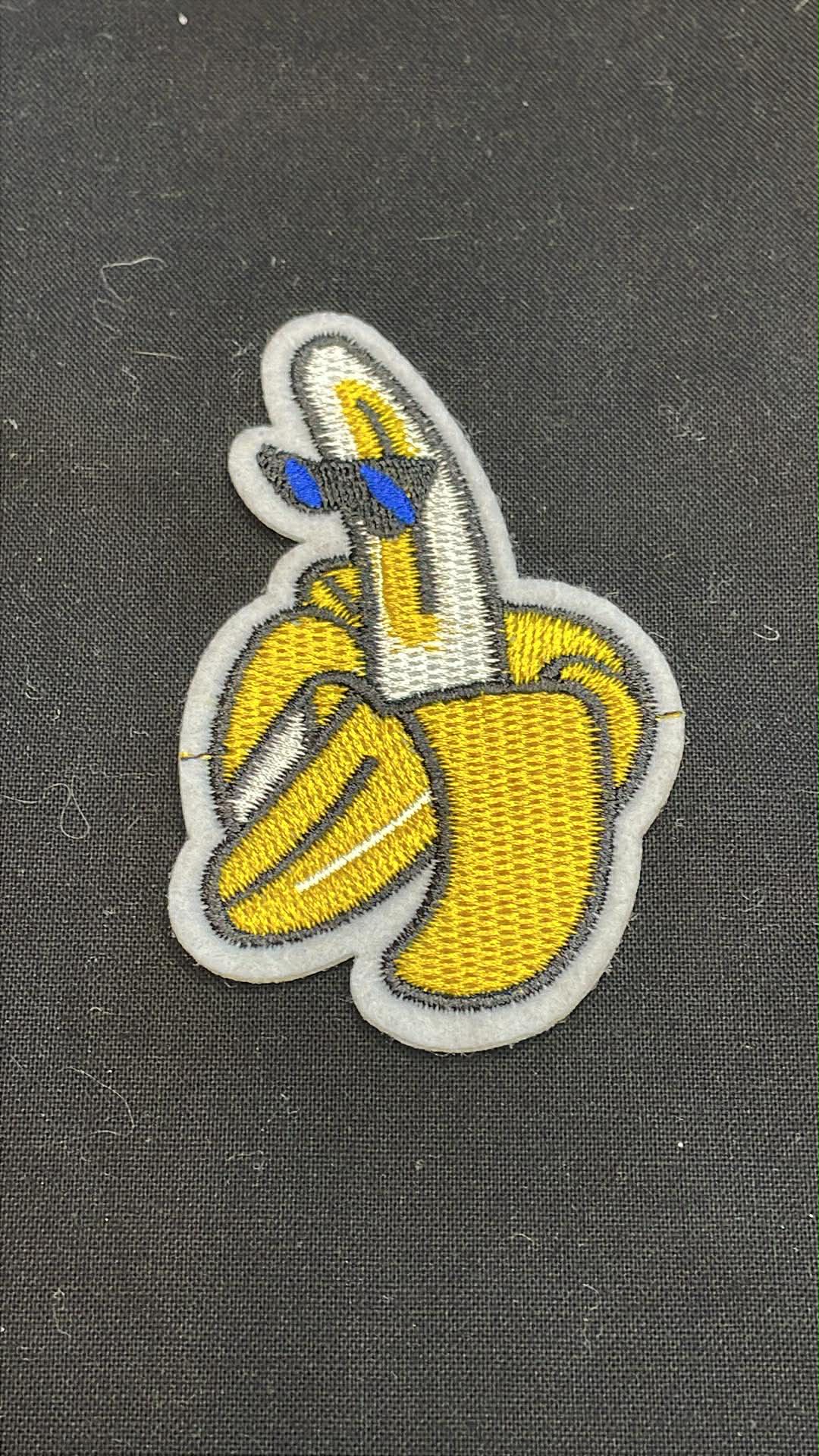 Embroidered Banana, Popcorn, Union Jack, and Cool Patches