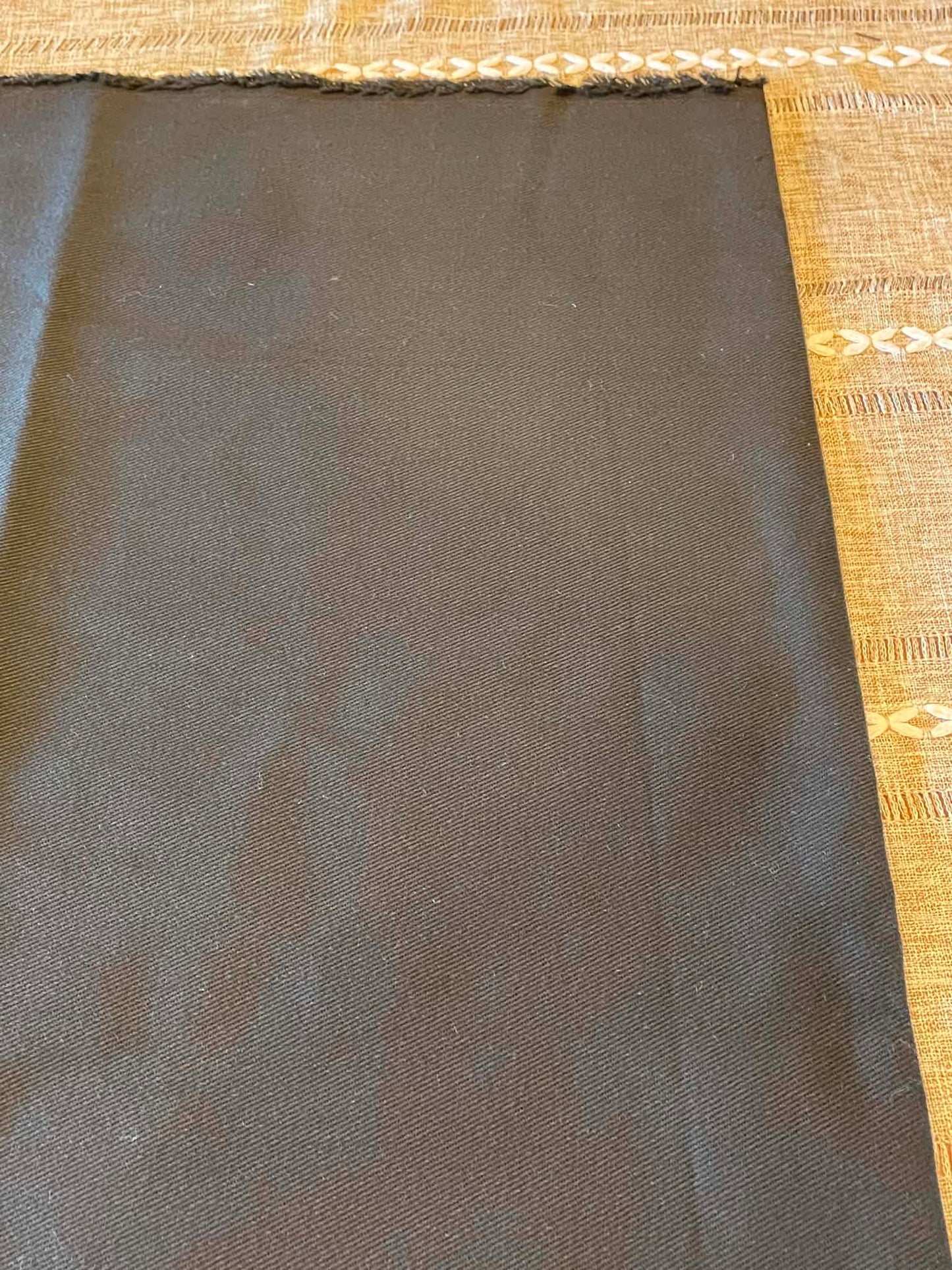 Black non stretch bull denim remnant - 85 x 23"