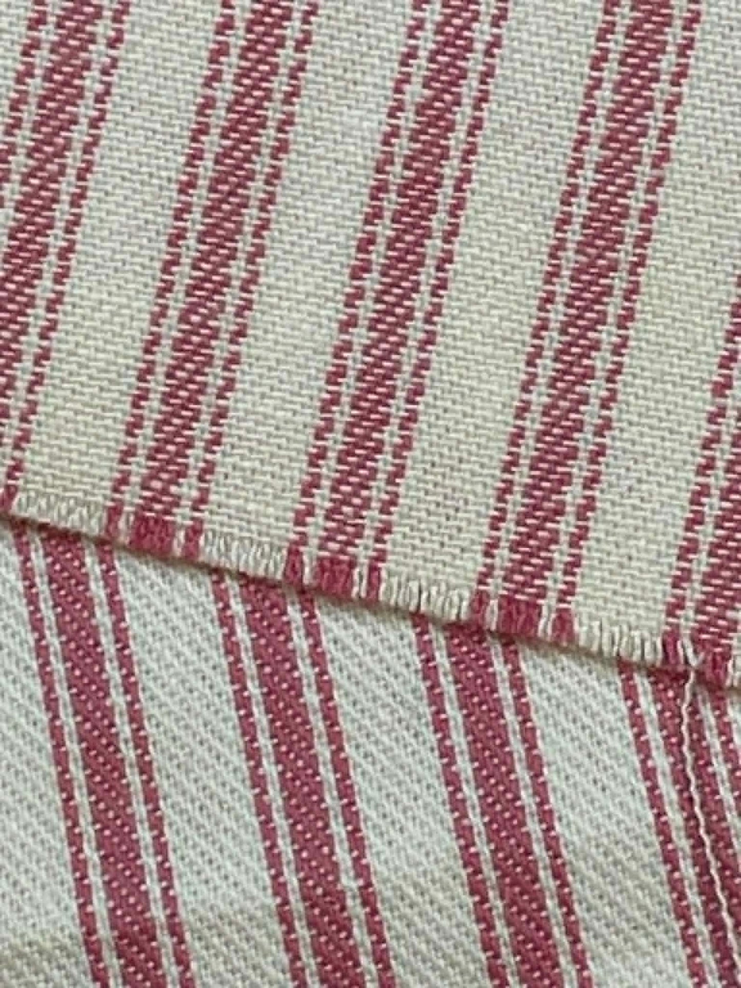 Pink Pillow Ticking.  56" wide.  Sold by the yard.