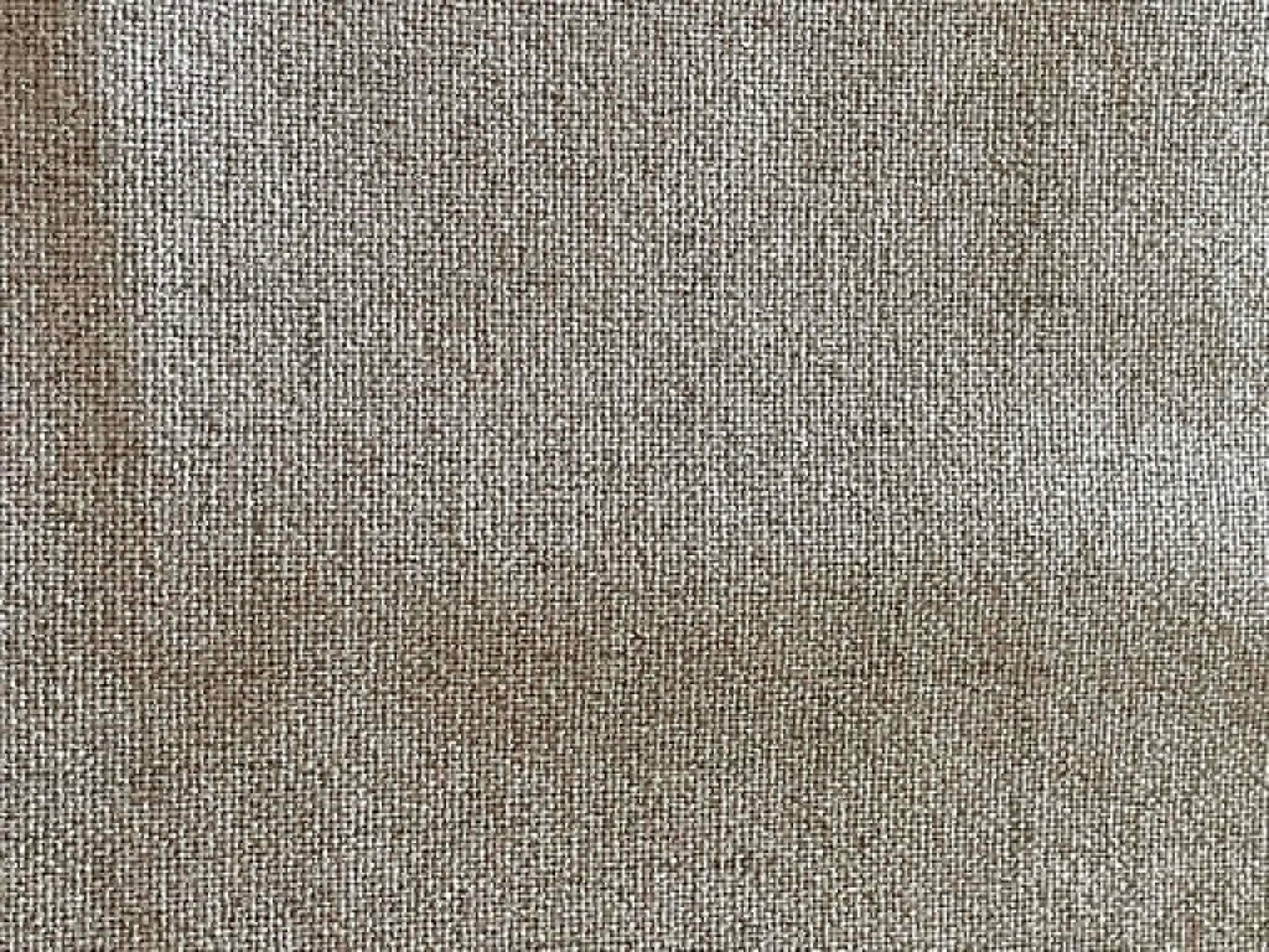 Grayish, off white upholstery fabric with white felt backing.  Sold by the half yard.