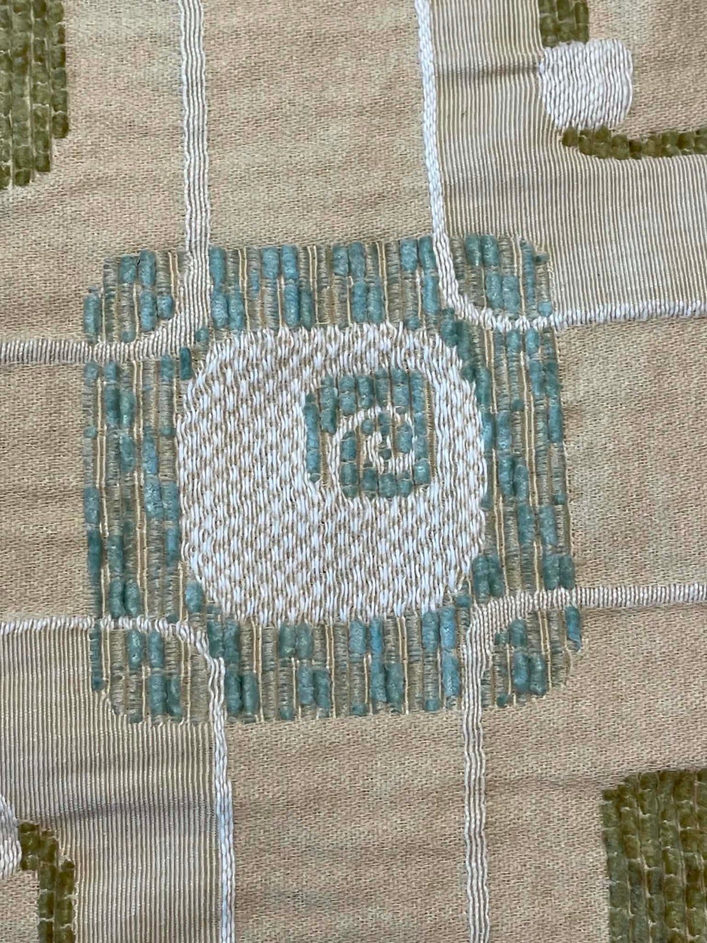 Large remnant of high quality cotton jacquard upholstery fabric.