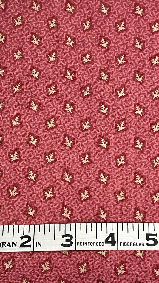 White leaves on pink background with squiggly lines