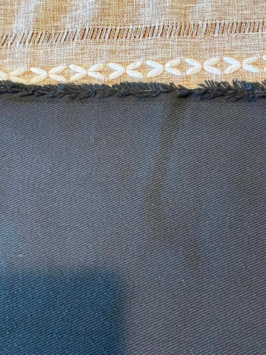Black non stretch bull denim remnant - 85 x 23"