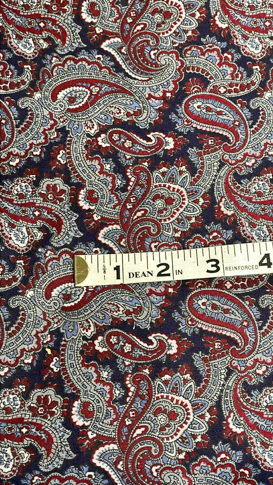 Maroon and navy blue paisleys