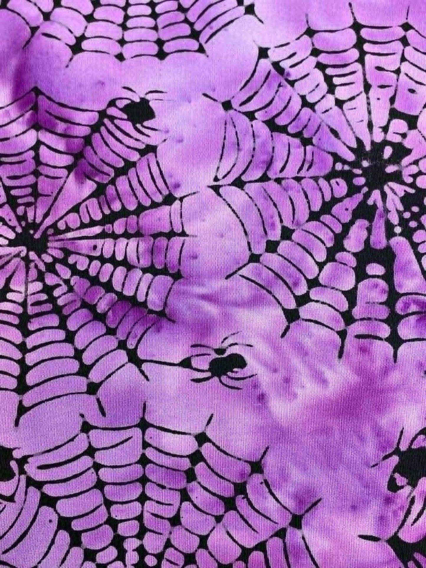 Island Batik - Spiders on Purple.  Sold by the half yard.