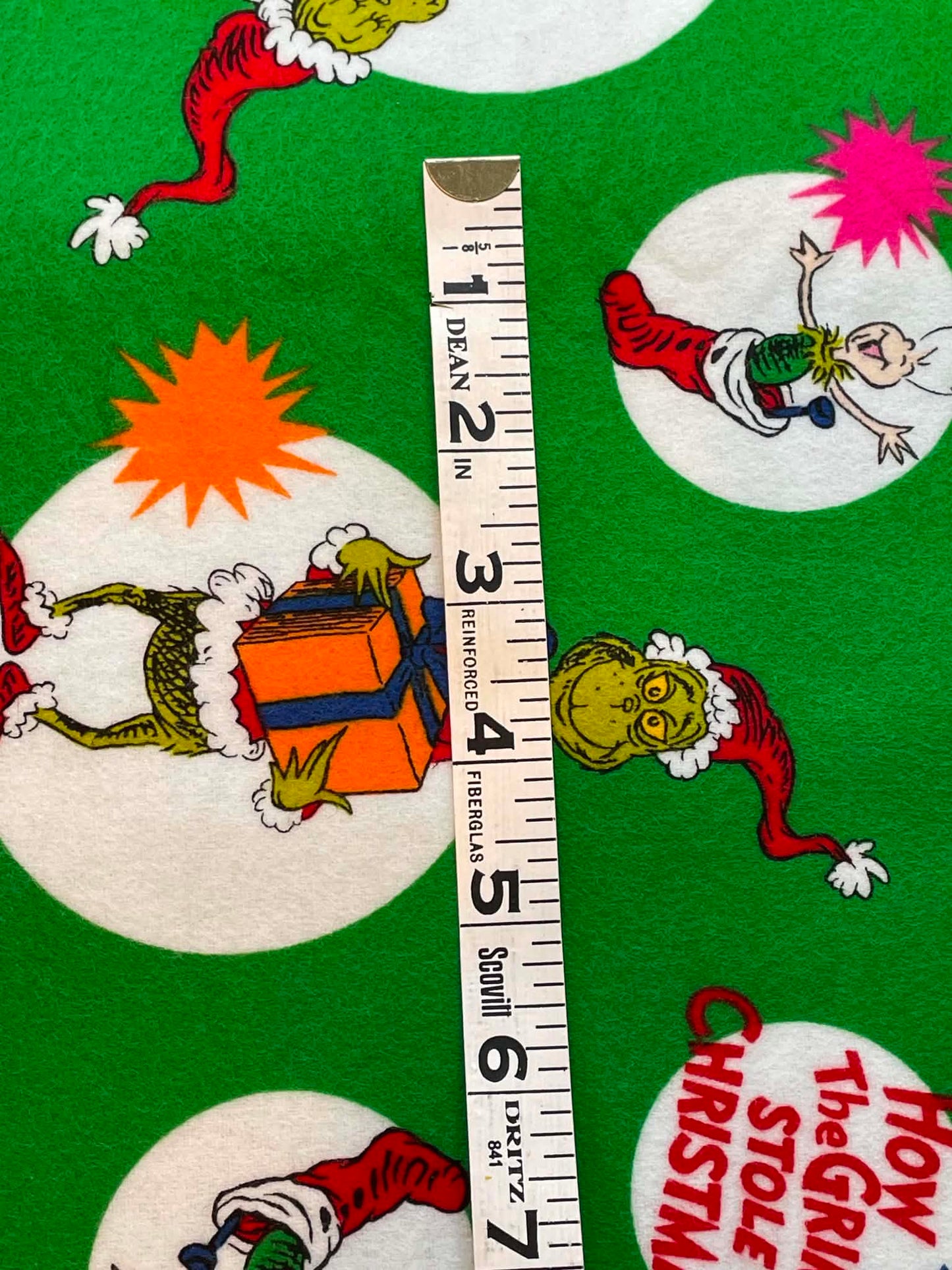 Flannel.  How The Grinch Stole Christmas.  Sold by the yard.