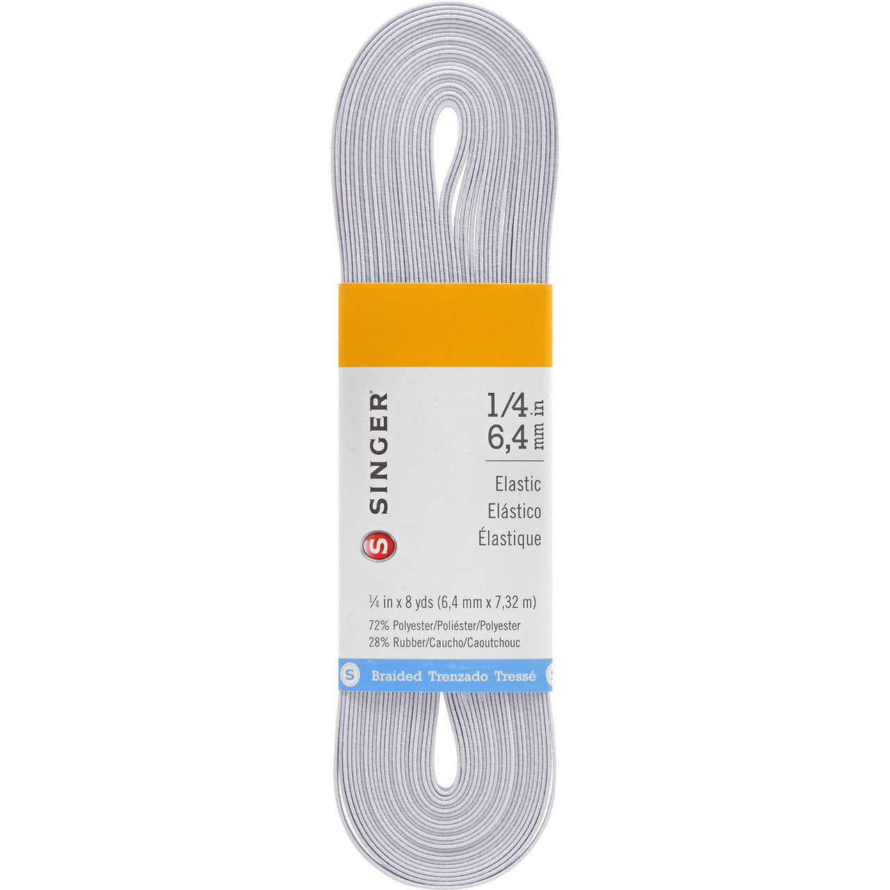 8 yards Singer 1/4" elastic, white