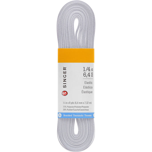 8 yards Singer 1/4" elastic, white