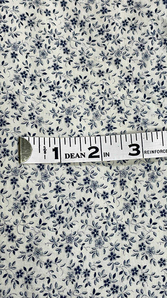 Blue floral on white background