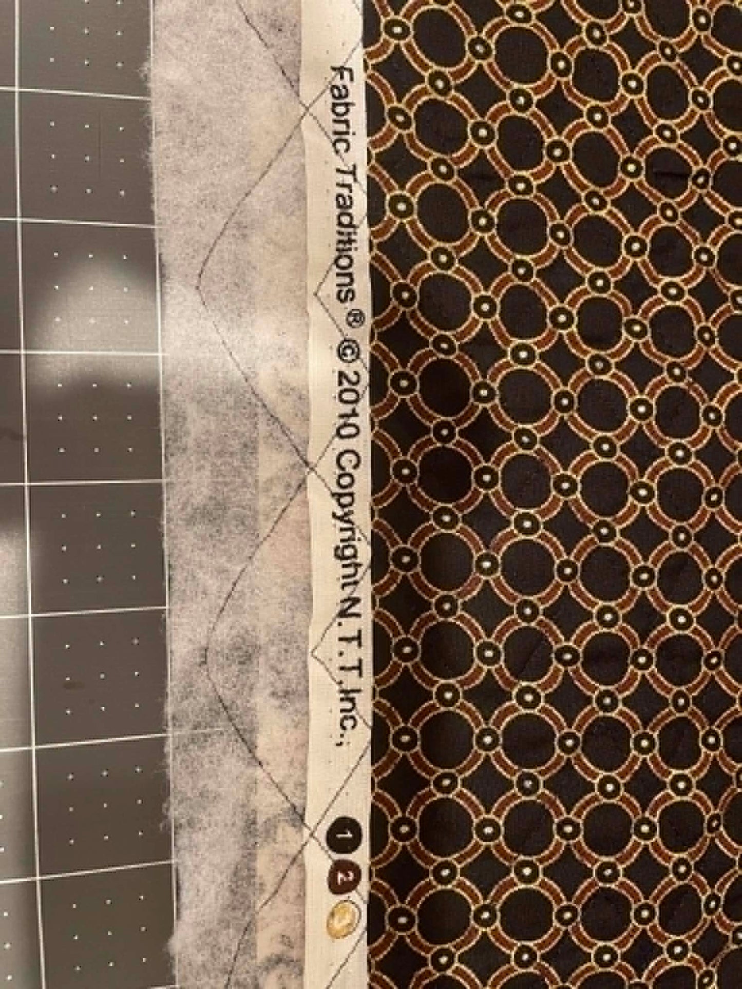 REMNANT.  Double faced, pre-quilted cotton.