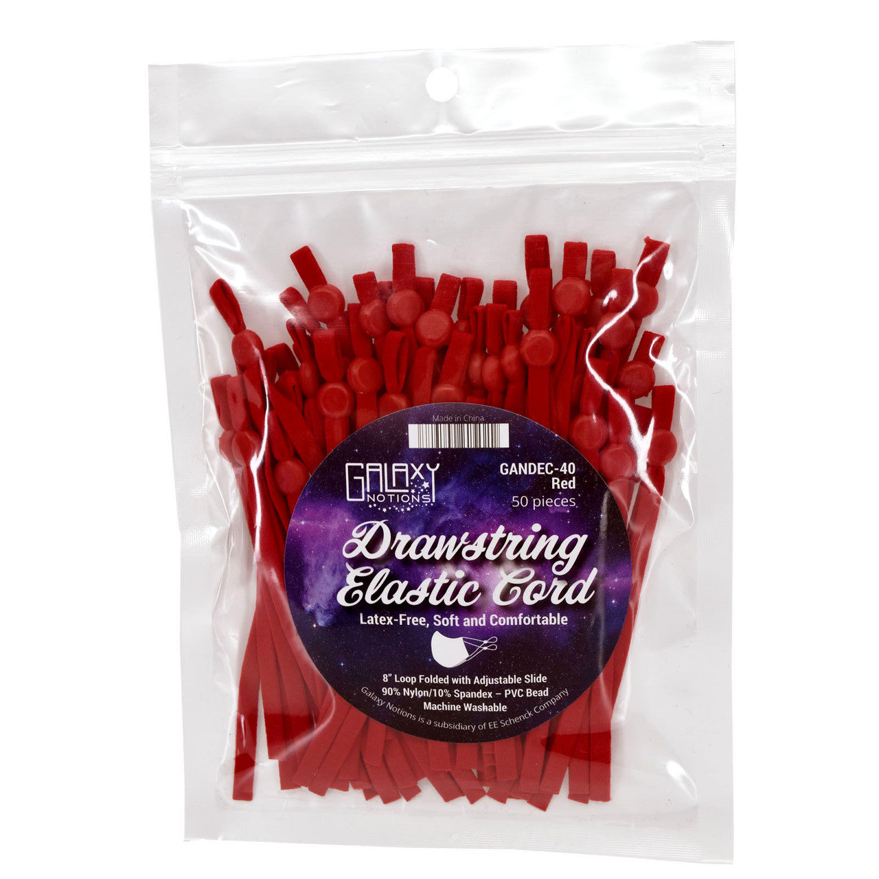 Drawstring Elastic Cord - Red