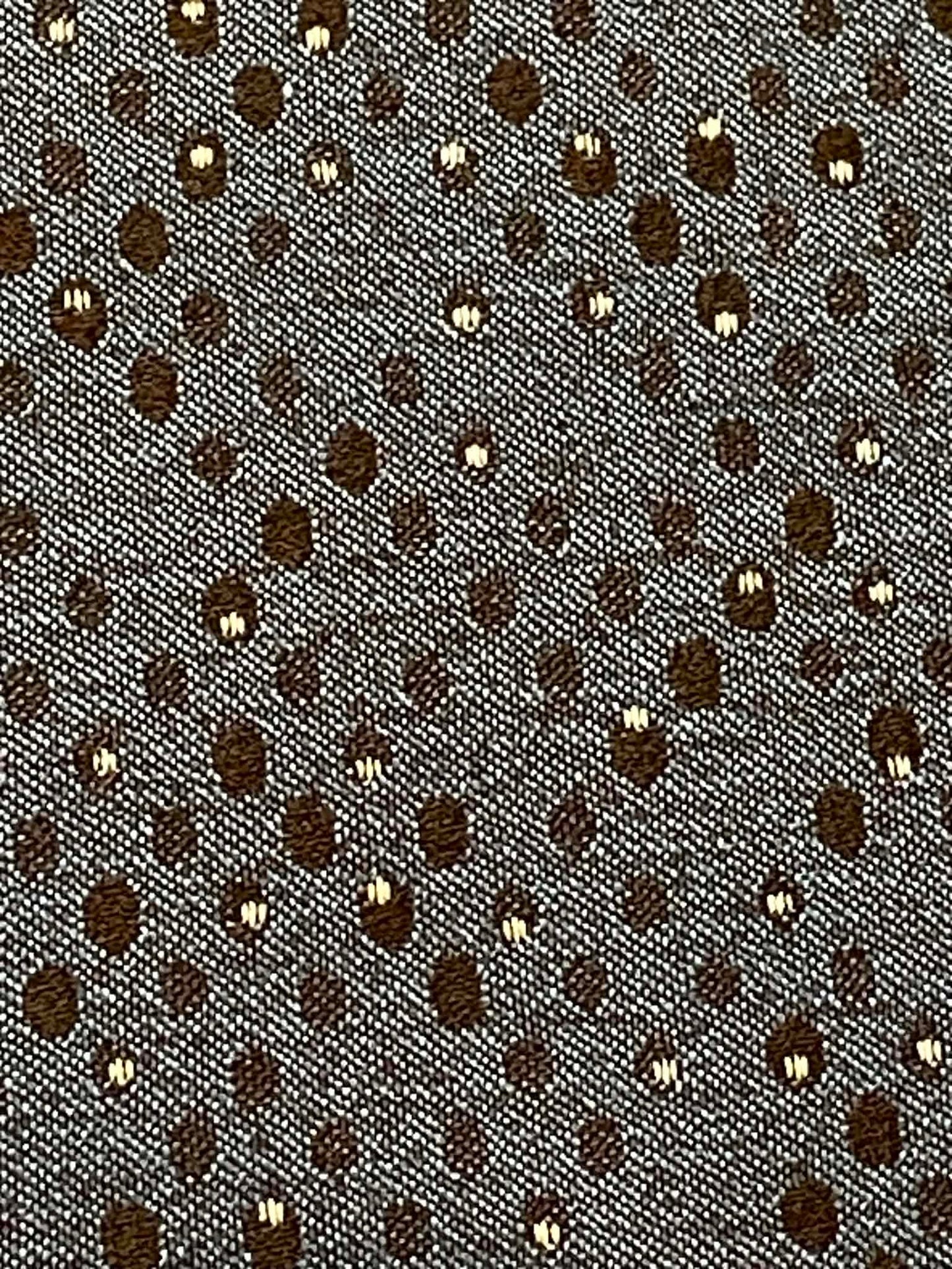 Bluish gray upholstery fabric with dots.  Sold by the yard.