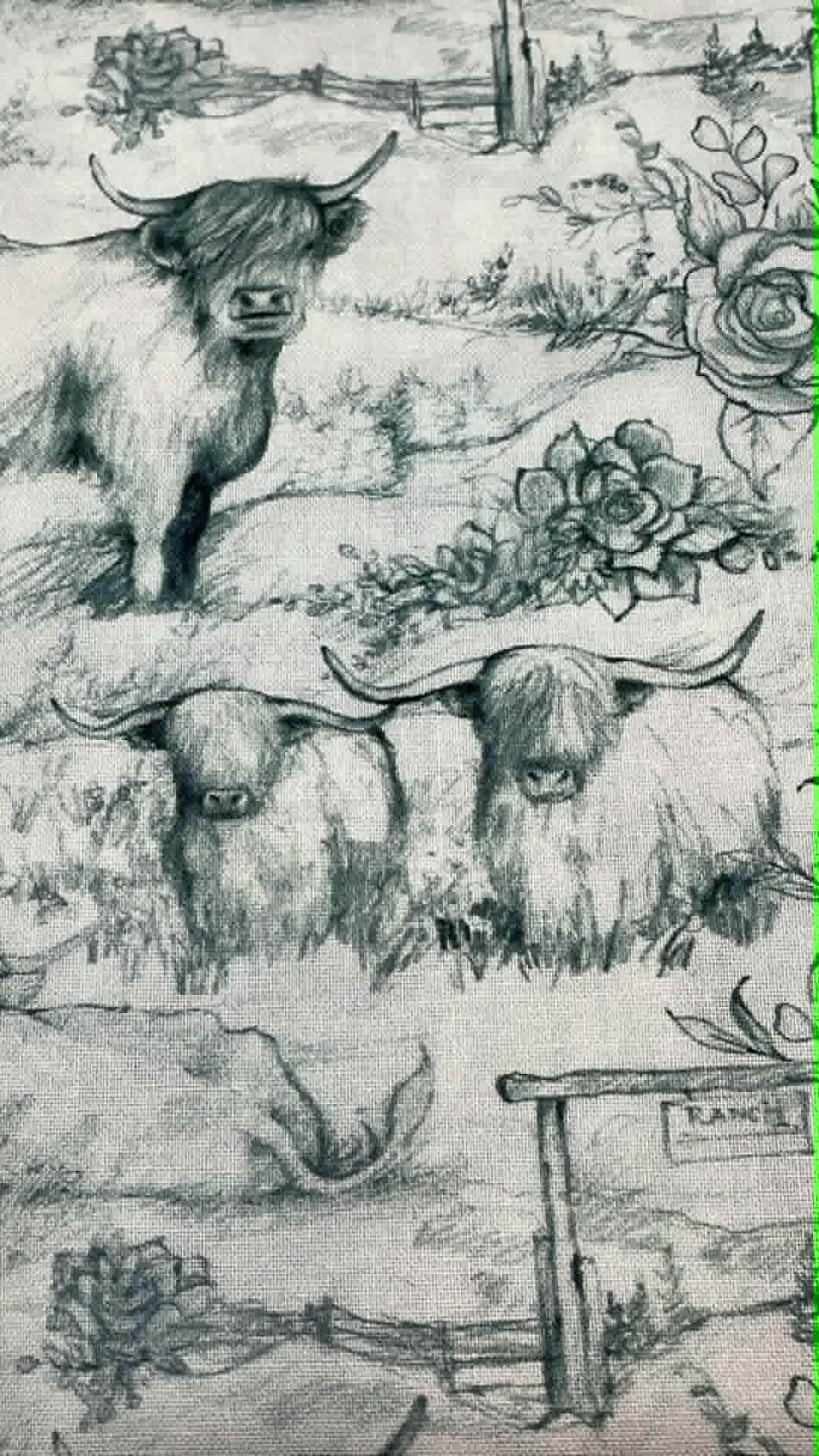 Highland Ranch Toile by Susan Winget for Springs Creative - Sold by the half yard.