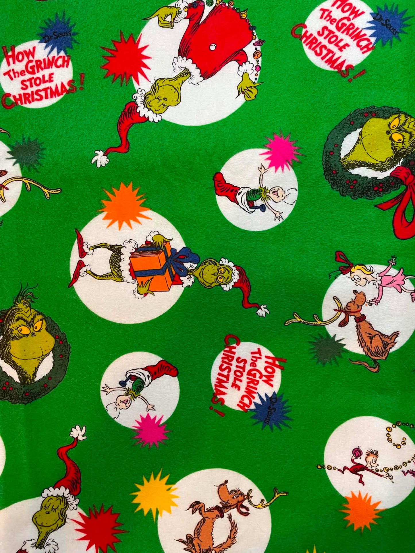 Flannel.  How The Grinch Stole Christmas.  Sold by the yard.