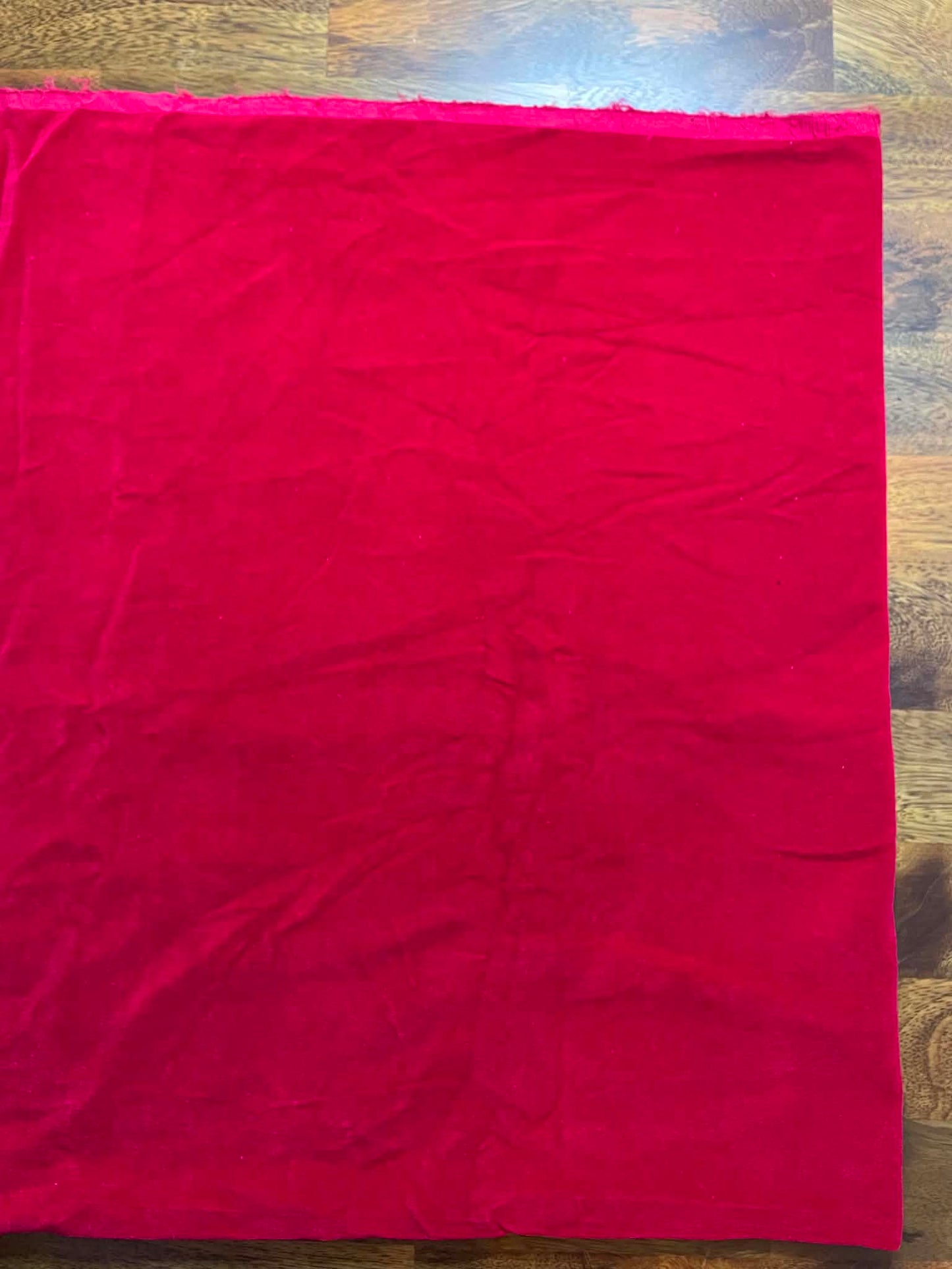 Red Velour fabric.  Sold by the 1/2 yard.