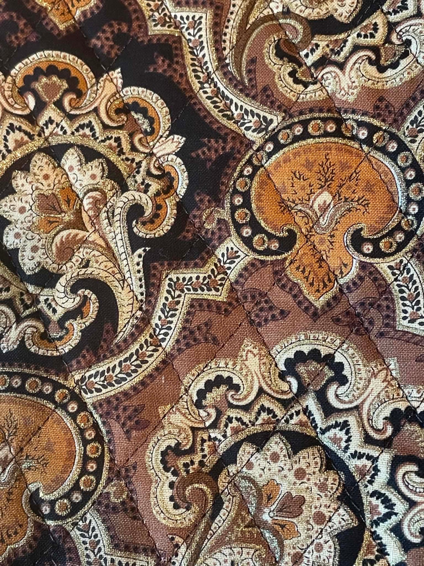 REMNANT.  Double faced, pre-quilted cotton.