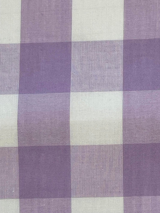 Gingham Check, 1 inch, lilac.  Yarn dyed.  Fabric by the yard.