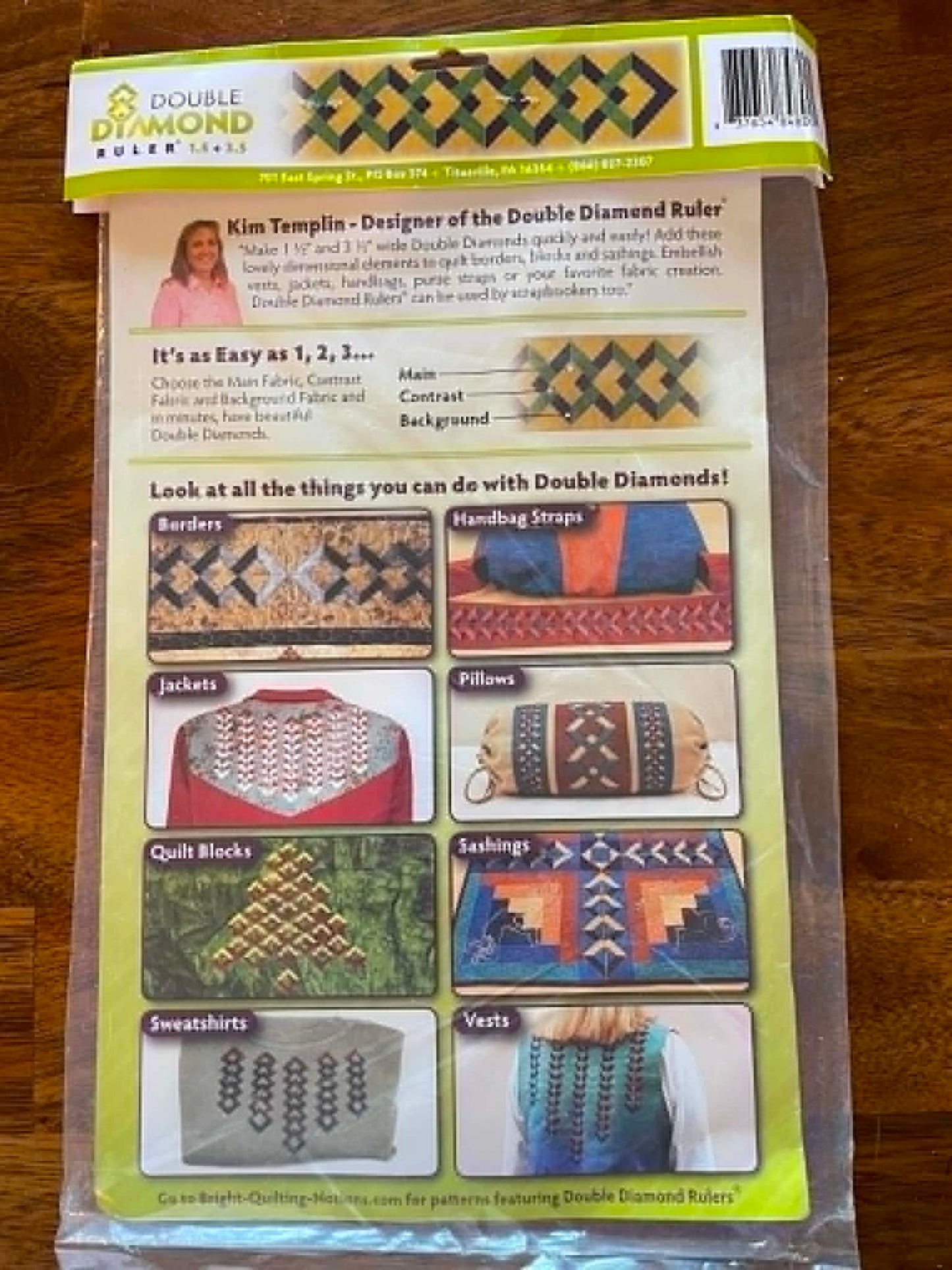 Double Diamond Quilting Ruler 1.5" and 3.5"