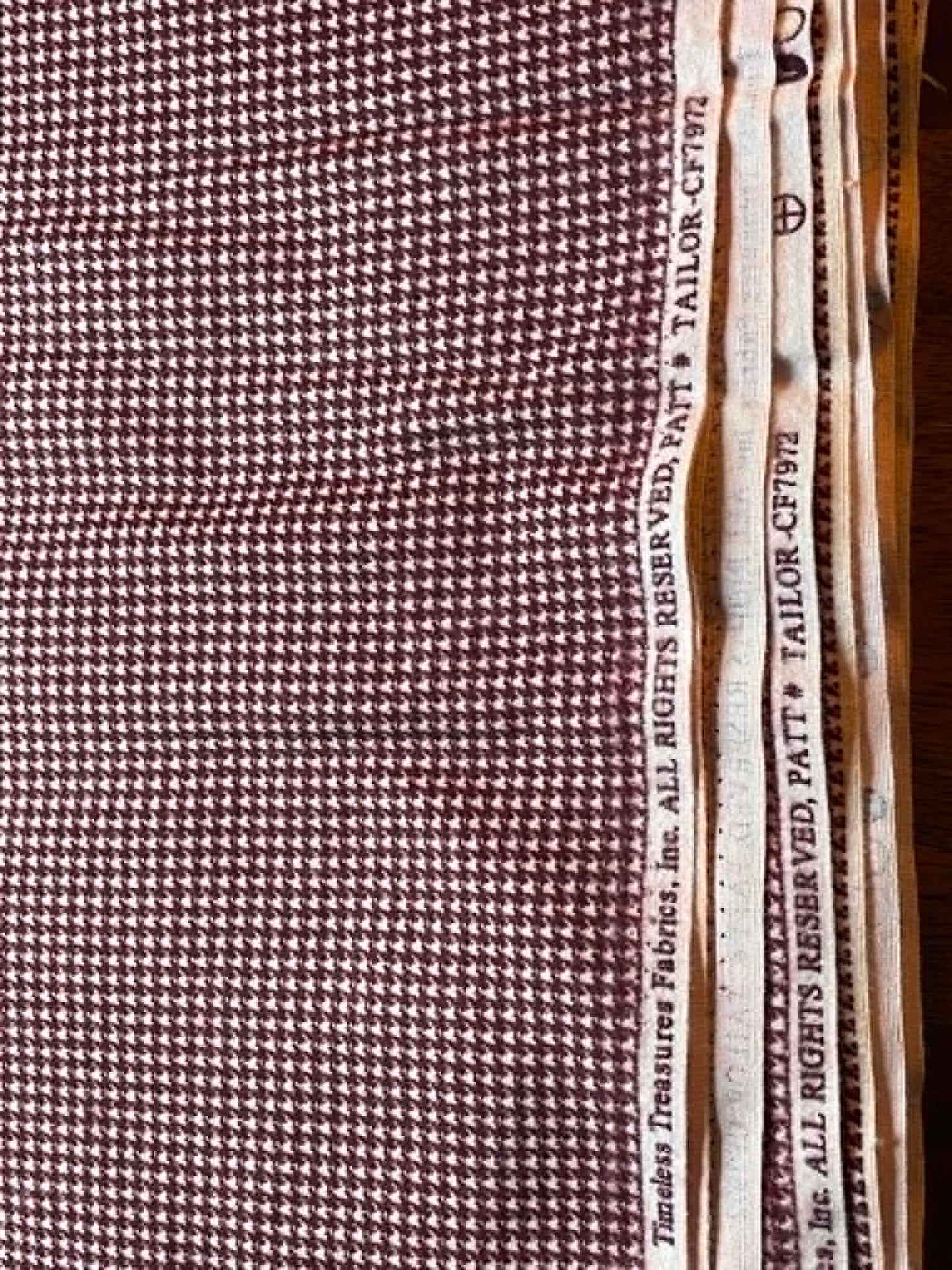 Flannel.  Brown houndstooth.  Sold by the half yard.
