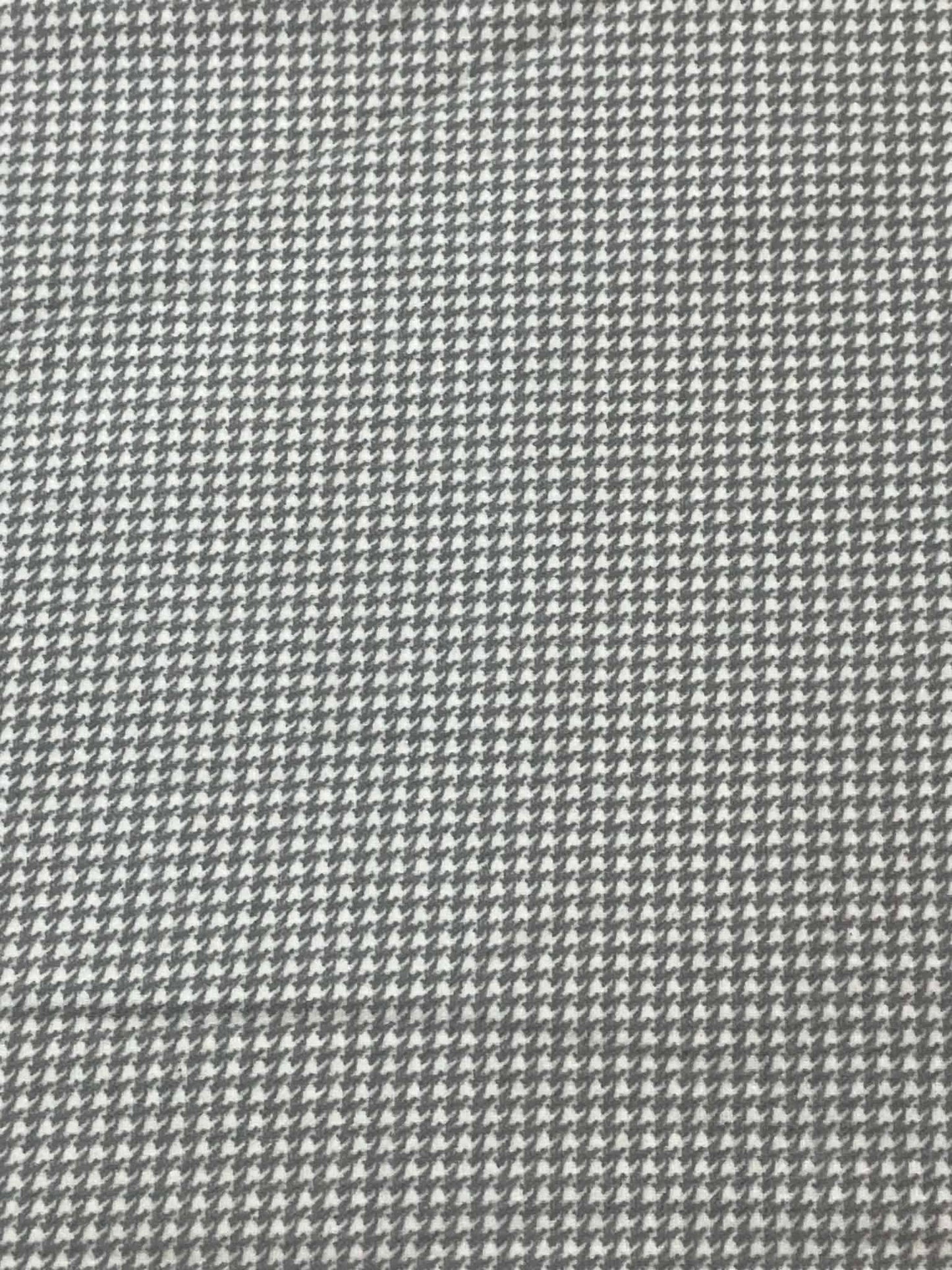 Flannel.  Gray houndstooth.  Sold by the half yard.
