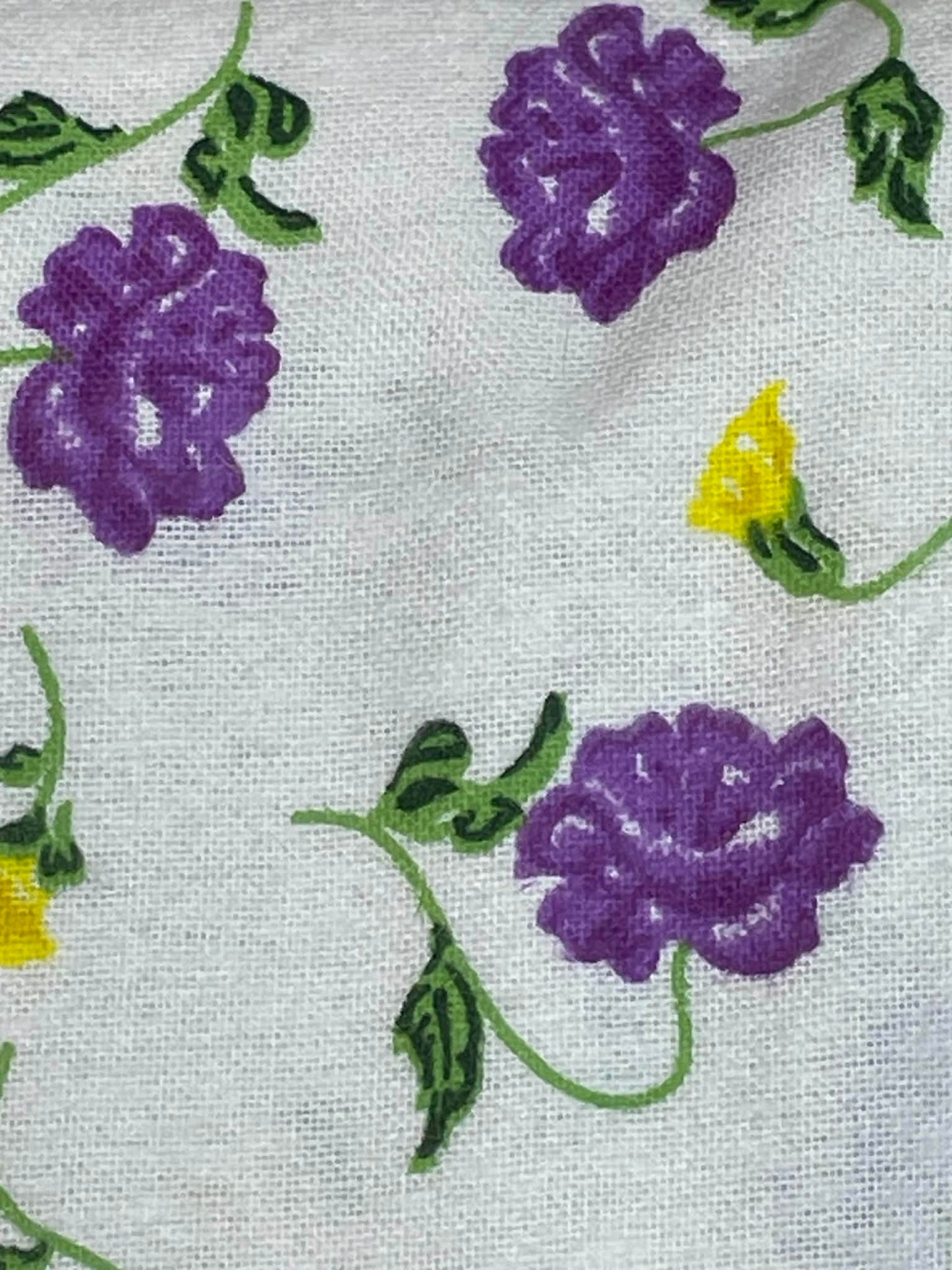 Flannel large purple and small yellow flowers.  Sold by the yard.
