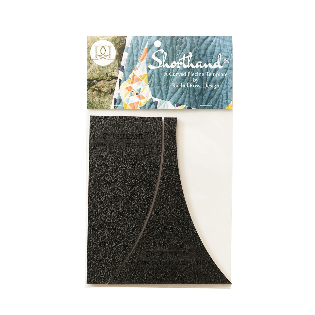 Shorthand - A curved piecing template for quilting.