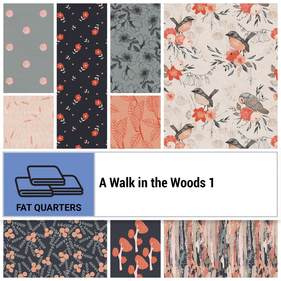 A Walk in the Woods by Lisa Dolson.  Fat Quarter Bundle