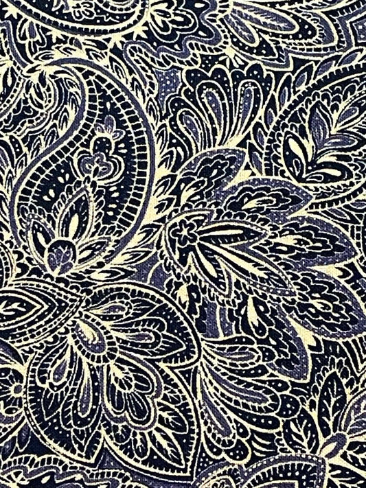 Studio 8, black and yellow paisley.  Sold by the yard.
