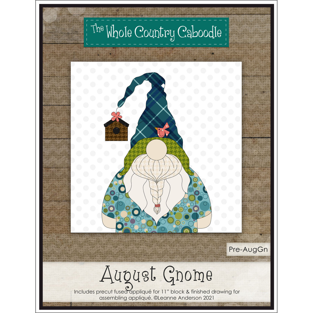 August Gnome - Precut fused applique kit