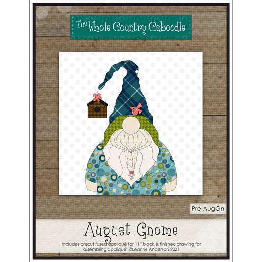 August Gnome - Precut fused applique kit