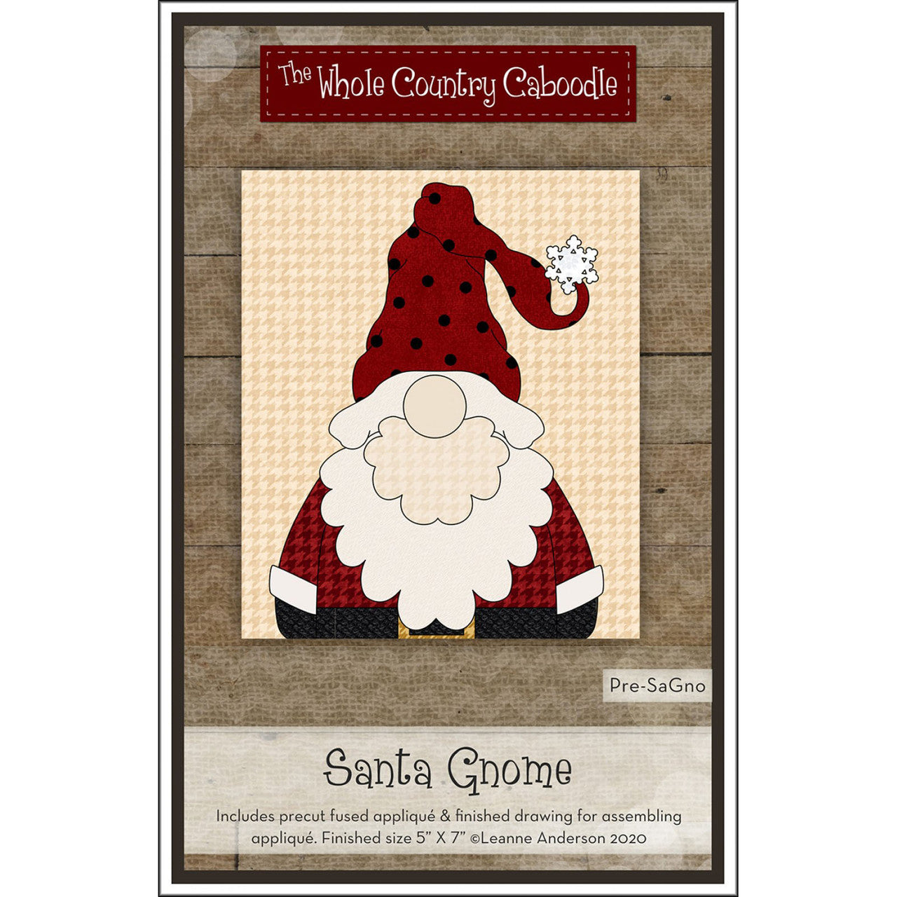 Santa Gnome - Pre-cut Applique