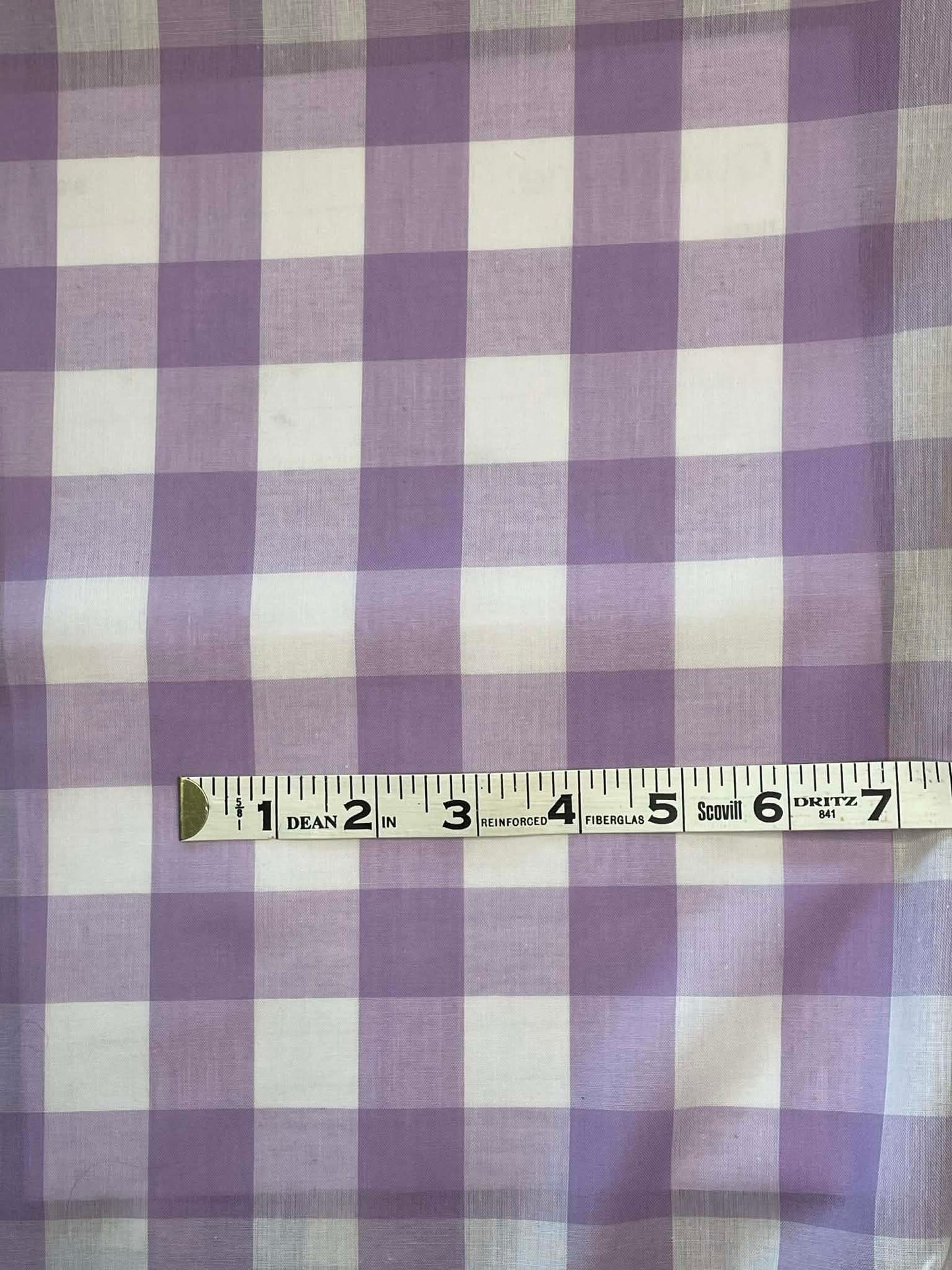 Gingham Check, 1 inch, lilac.  Yarn dyed.  Fabric by the yard.