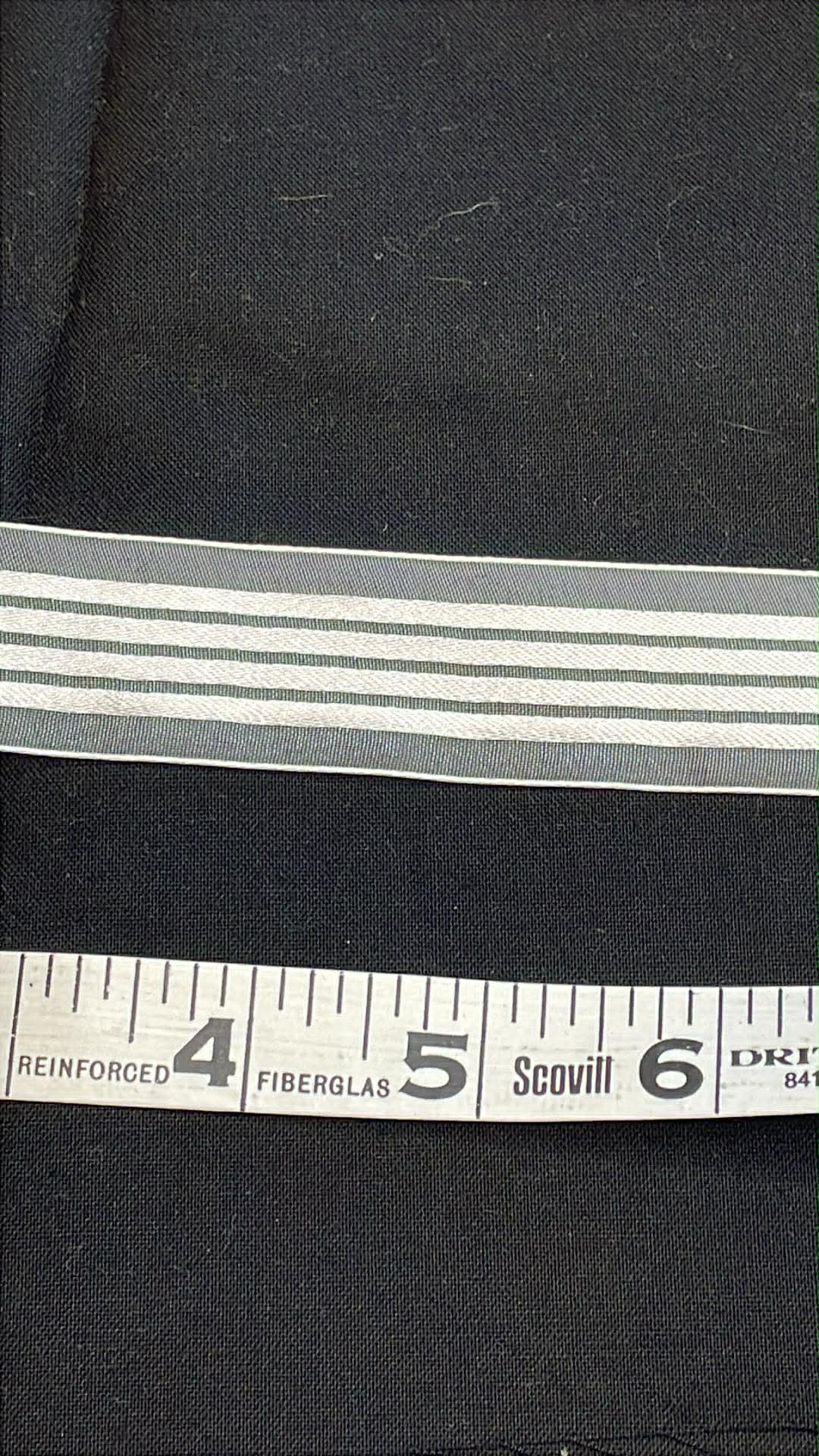 1" wide white striped sheer ribbon sold by the yard.