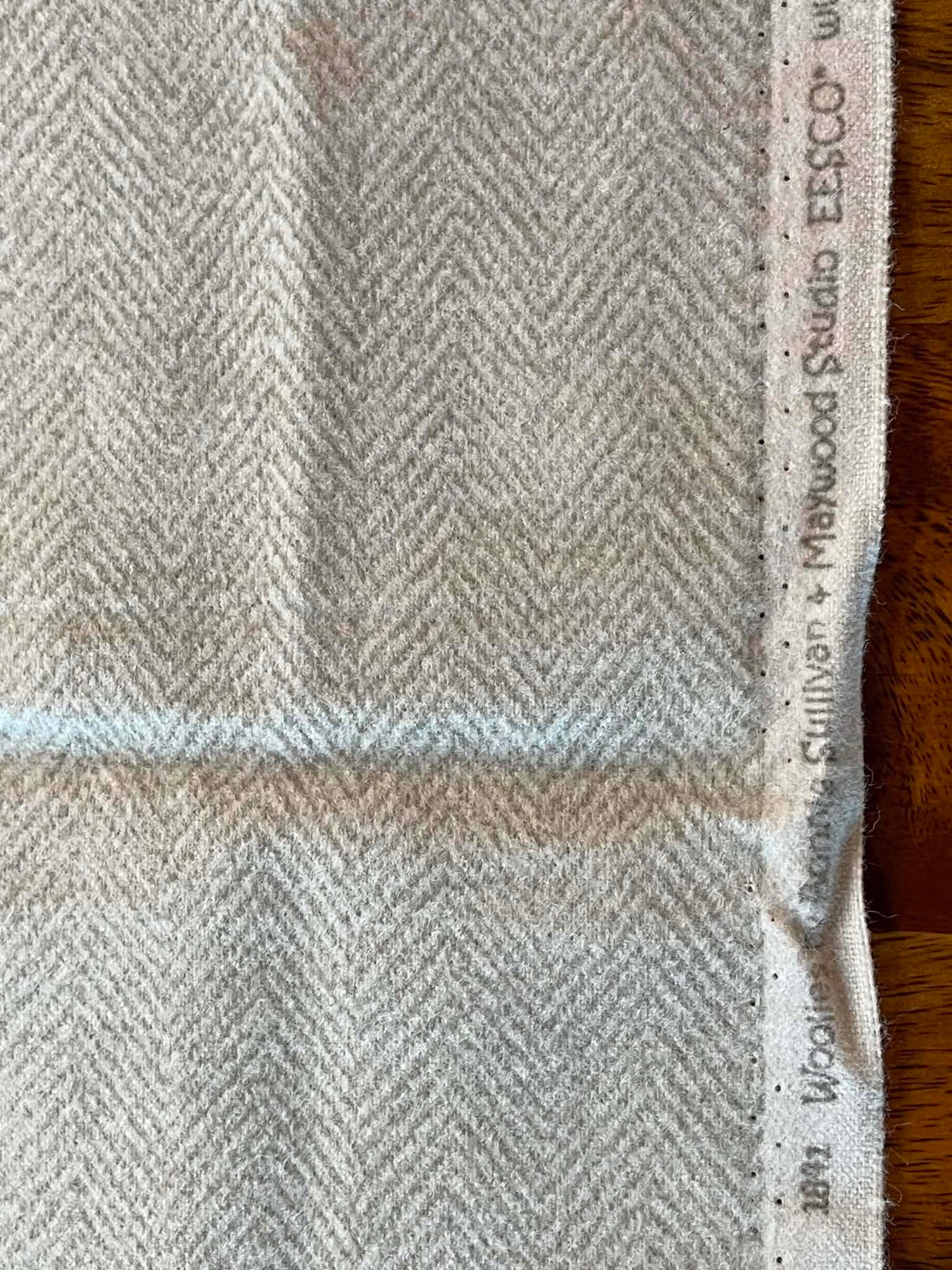 Flannel.  Gray Herringbone.  1841 Woolies.  Sold by the yard.