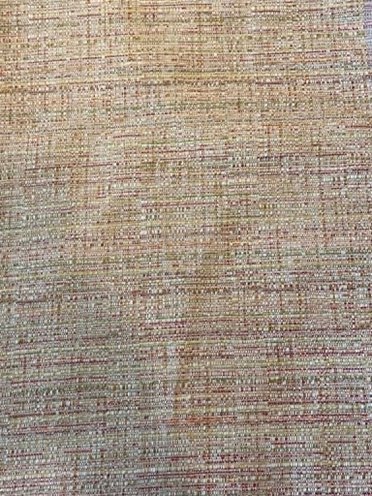 Pale yellow with some red and green.  Upholstery fabric.  Sold by the yard.
