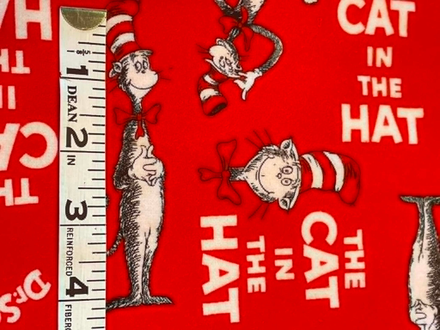 Flannel Cat In The Hat by Robert Kaufman.  Sold by the half yard.