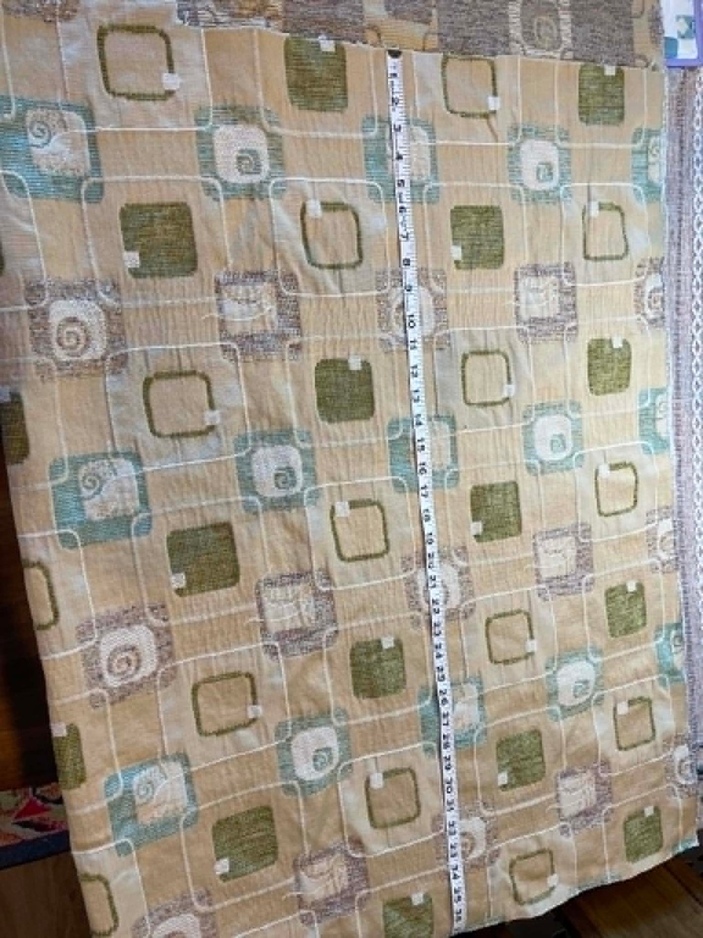 Large remnant of high quality cotton jacquard upholstery fabric.