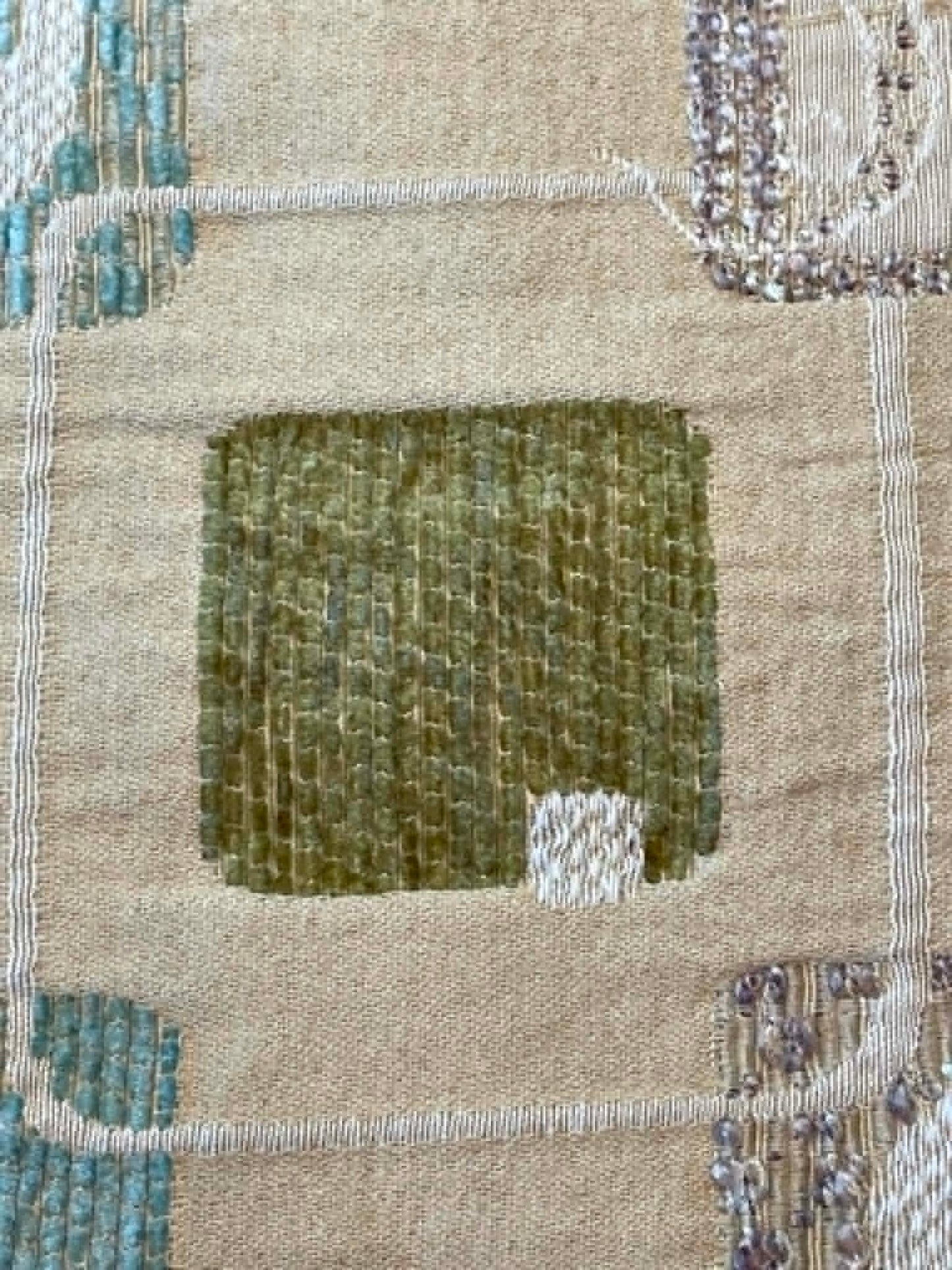 Large remnant of high quality cotton jacquard upholstery fabric.