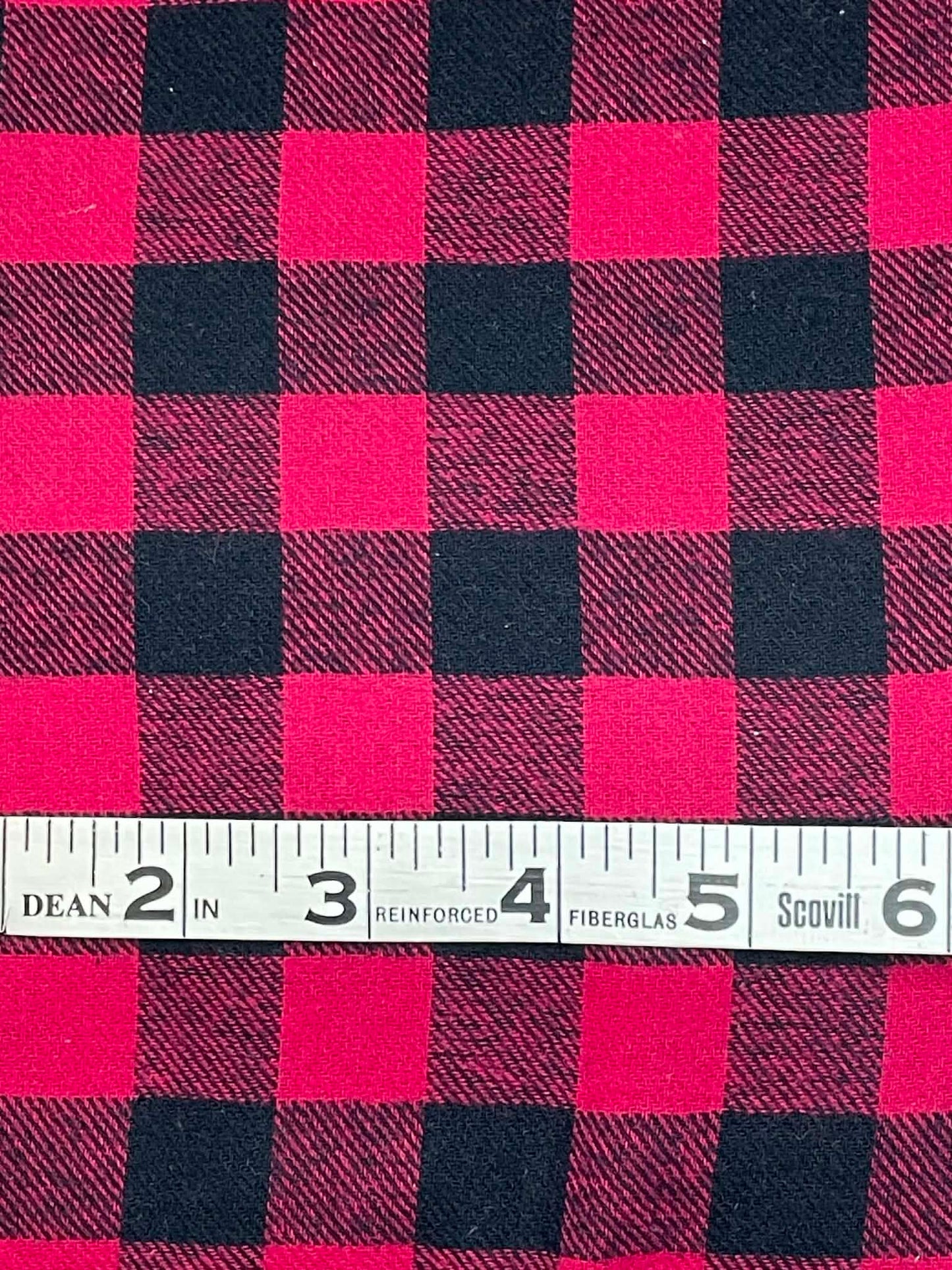 Ozark Mountain flannel.  Yarn dyed red and black check.  Sold by the yard.