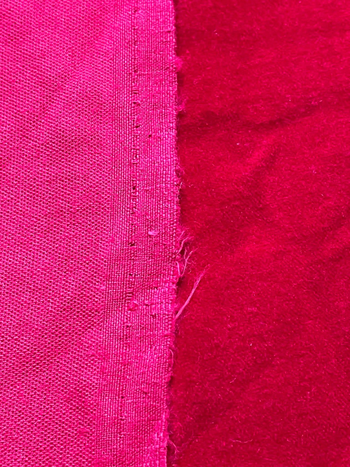 Red Velour fabric.  Sold by the 1/2 yard.
