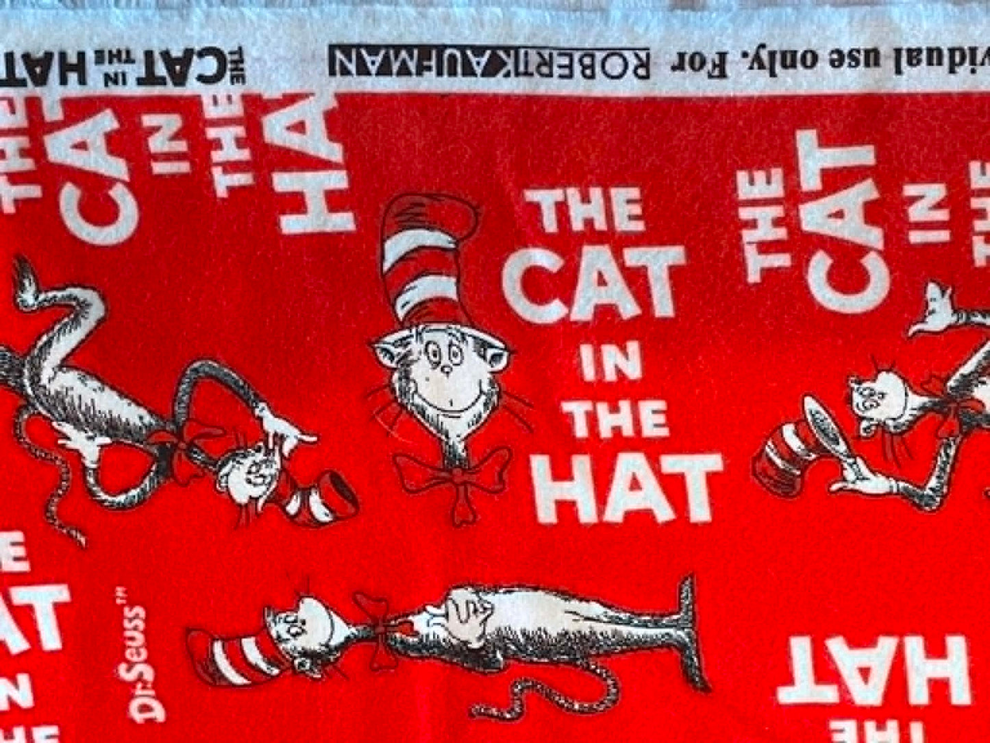 Flannel Cat In The Hat by Robert Kaufman.  Sold by the half yard.