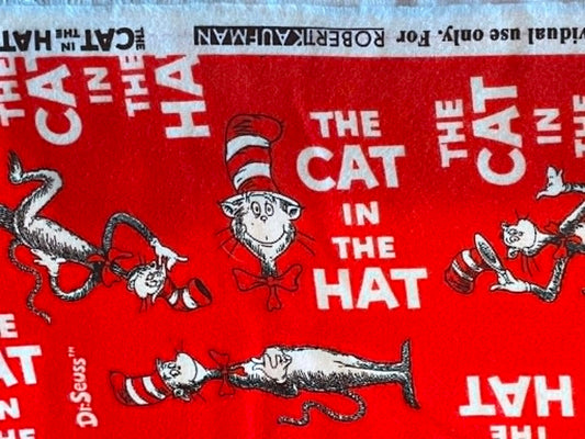 Flannel Cat In The Hat by Robert Kaufman.  Sold by the half yard.