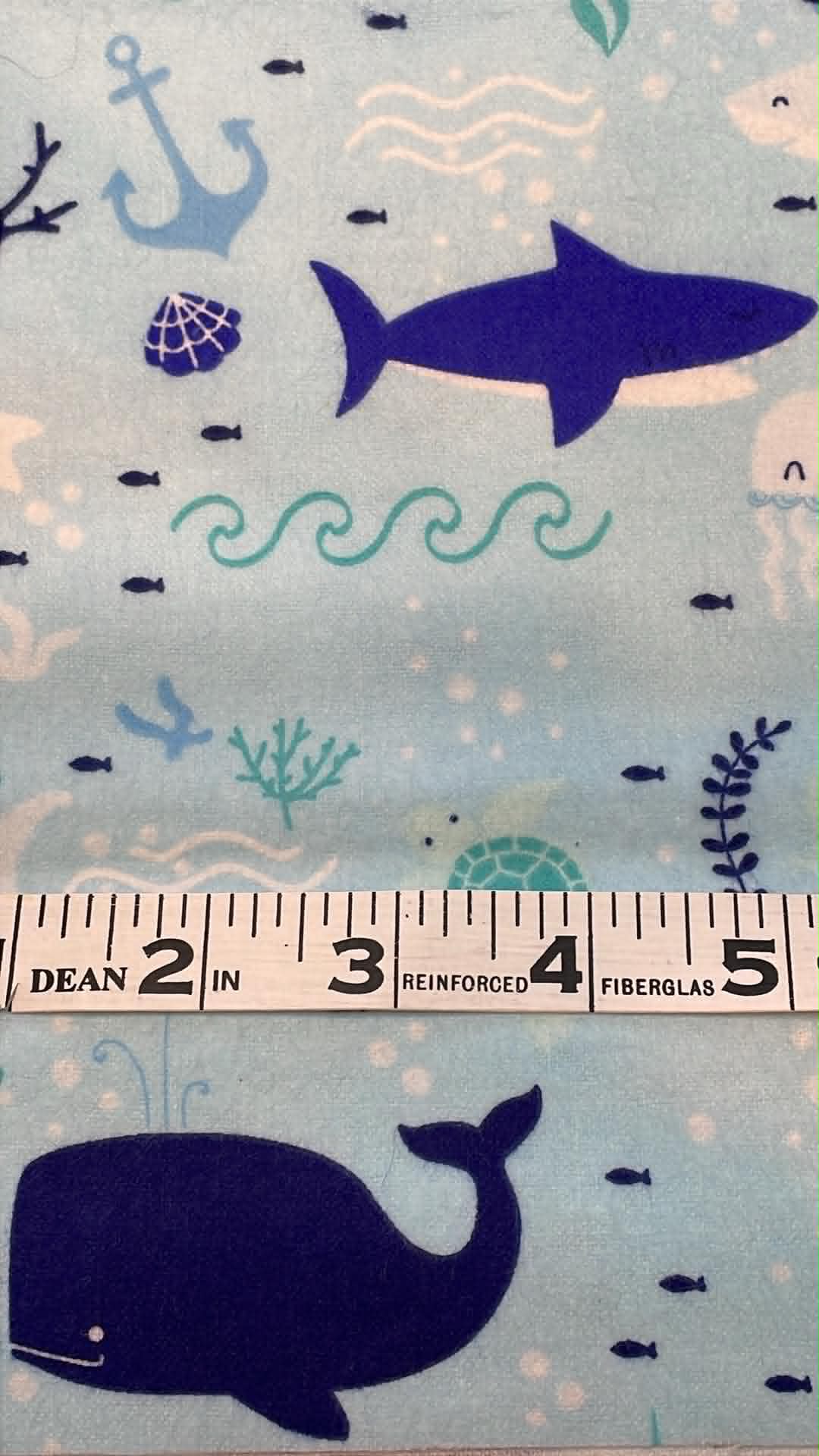 Flannel Fat Quarter - Sea Life  - #3 Sea Creatures