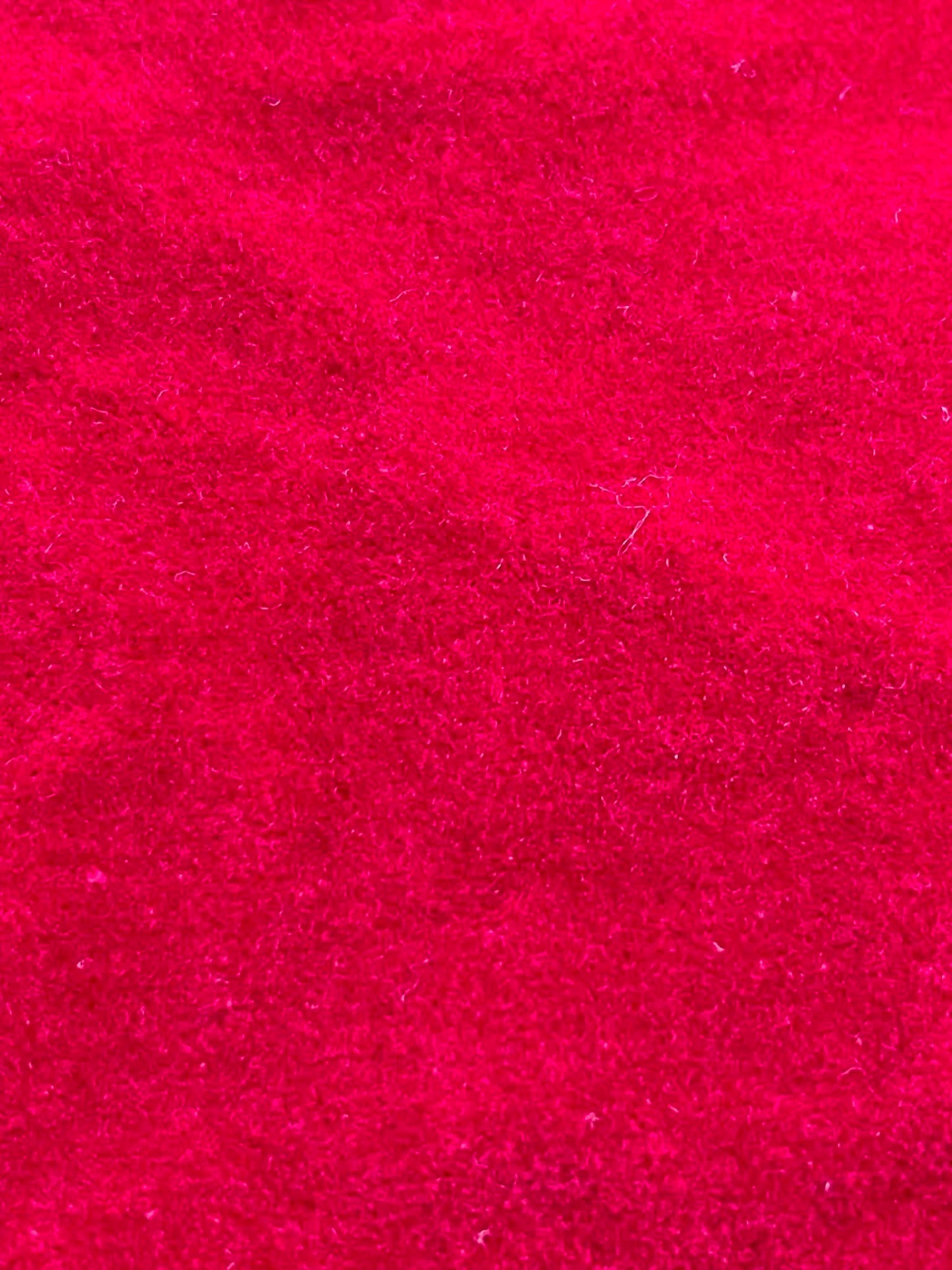 Red Velour fabric.  Sold by the 1/2 yard.