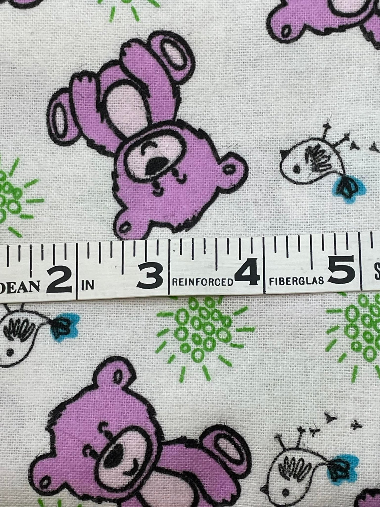 Flannel Bears on white background.  Sold by the half yard.