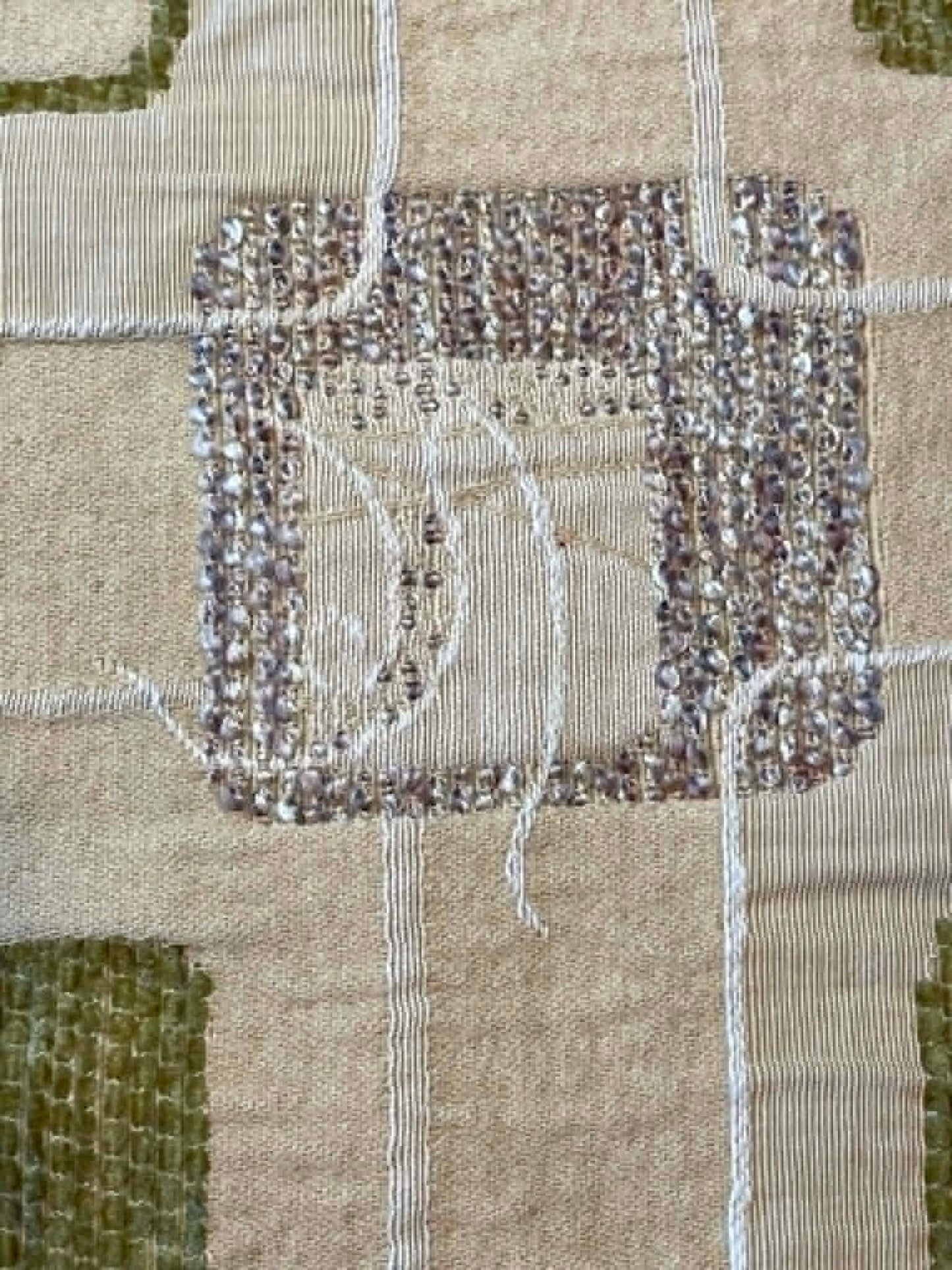 Large remnant of high quality cotton jacquard upholstery fabric.