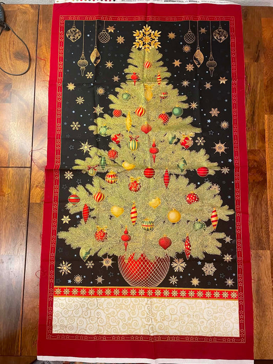 Robert Kaufman, Winter's Grandeur metallic fabric panel Design # 18378