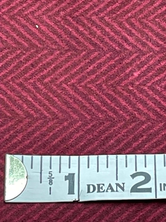 Flannel.  Burgundy Herringbone.  Sold by the half yard.